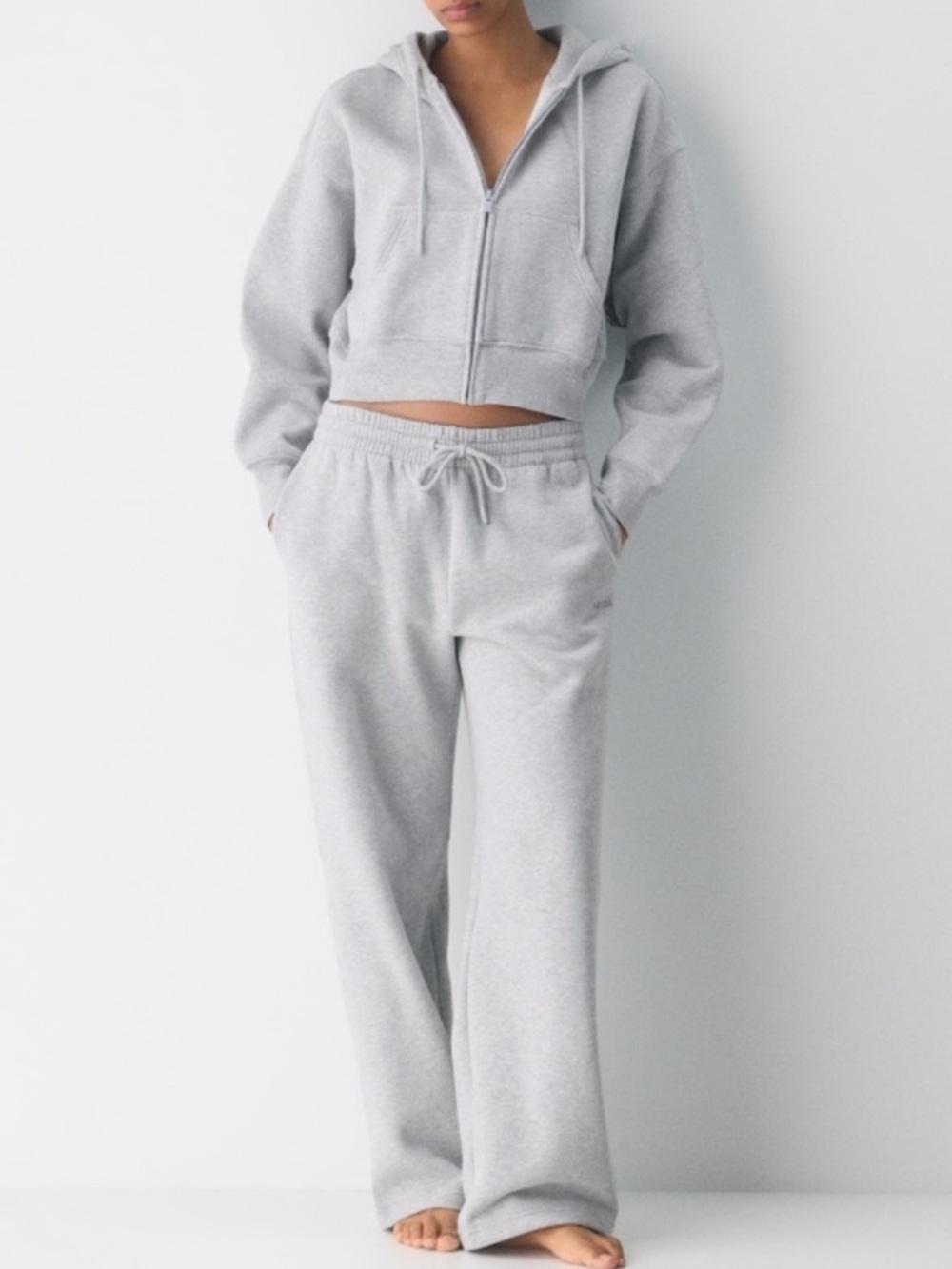 Aritzia Sweatfleece Boyfriend Fit Gray Set